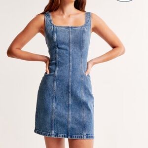 Abercrombie Wide Strap Denim Mini Dress - Small Tall